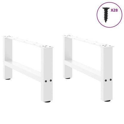 Coffee Table Legs White 2 pcs 70x(30-31) cm Steel