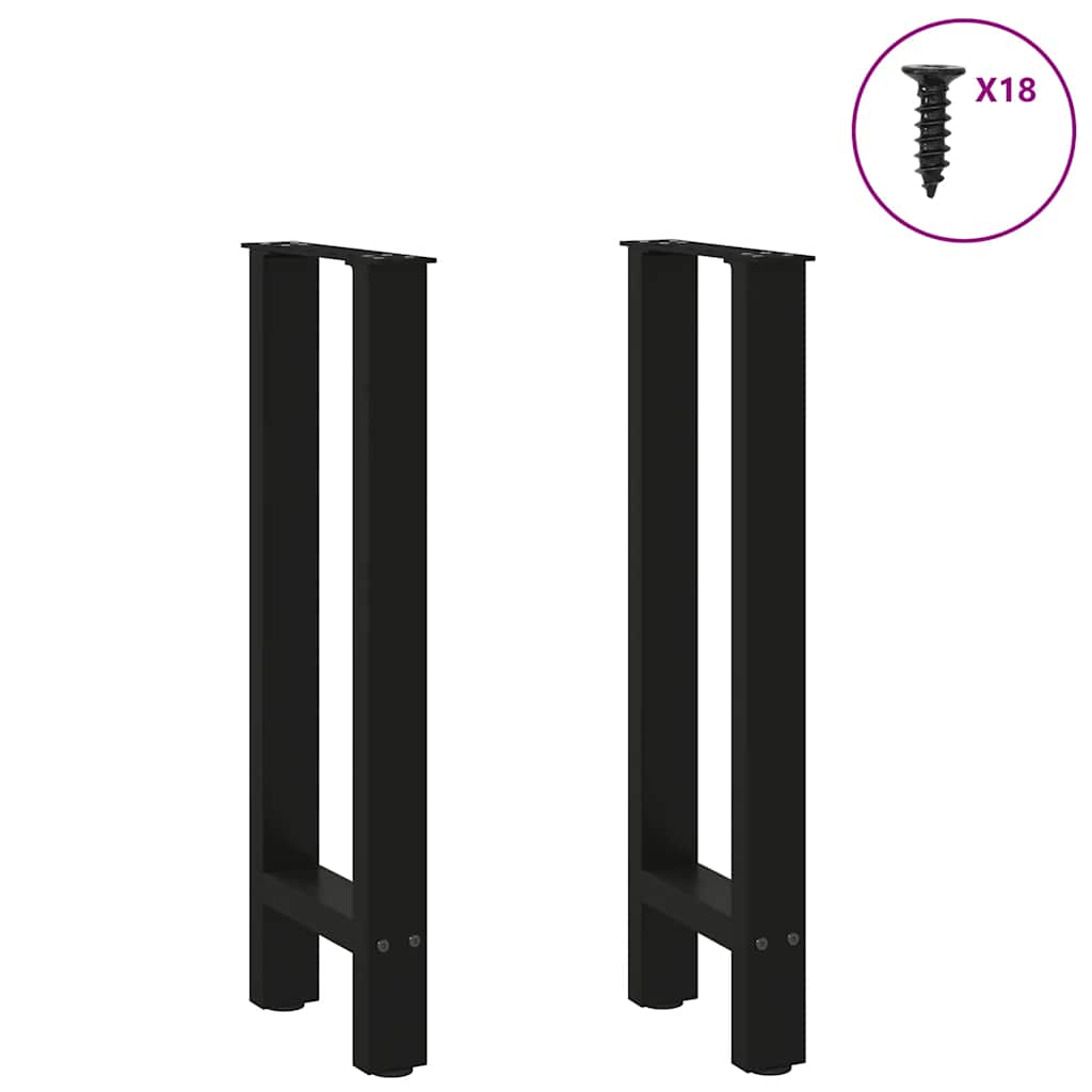 Console Table Legs Black 2 pcs 28x(72-73) cm Steel