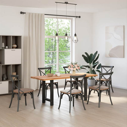 Dining Table Legs Black 2 pcs 50x(72-73) cm Steel