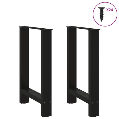 Dining Table Legs Black 2 pcs 50x(72-73) cm Steel