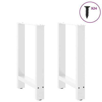 Dining Table Legs White 2 pcs 50x(72-73) cm Steel