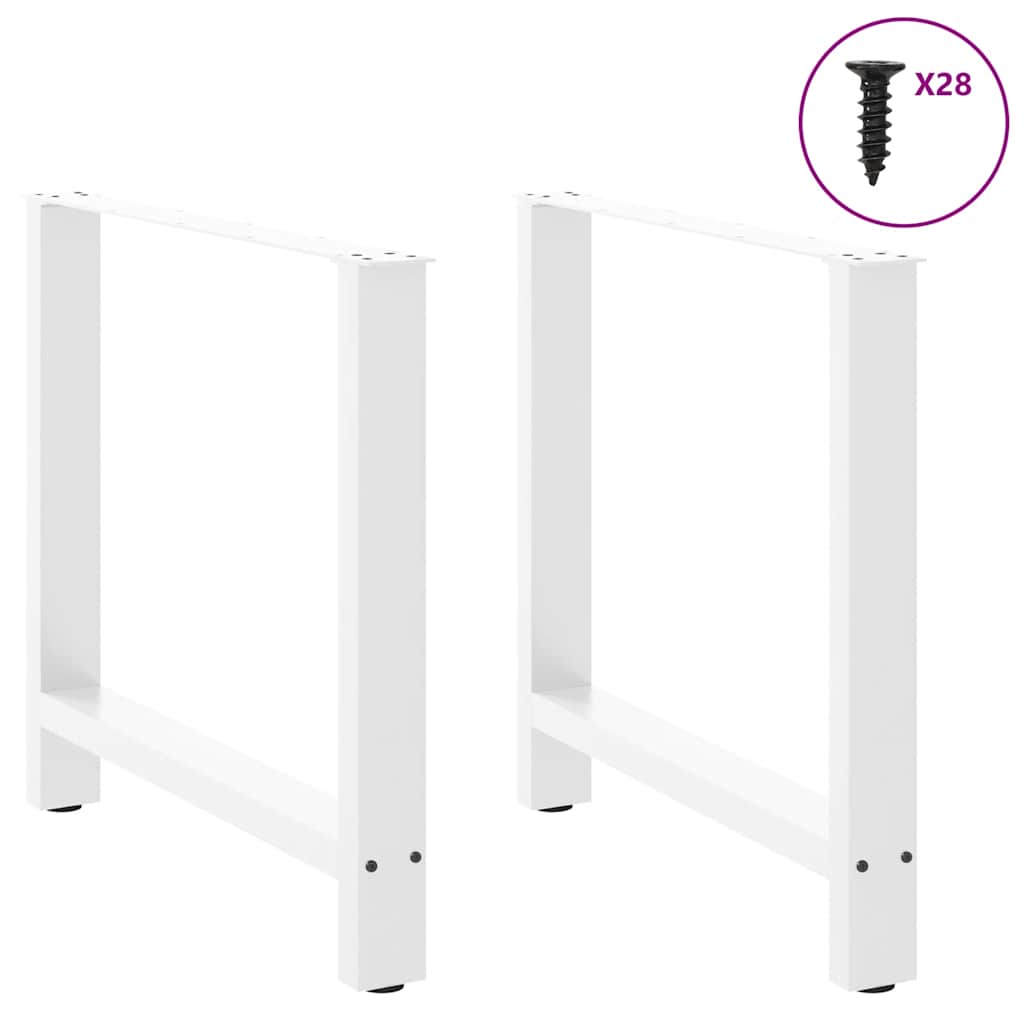 Dining Table Legs White 2 pcs 70x(72-73) cm Steel
