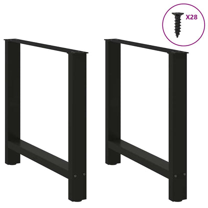 Dining Table Legs Black 2 pcs 80x(72-73) cm Steel