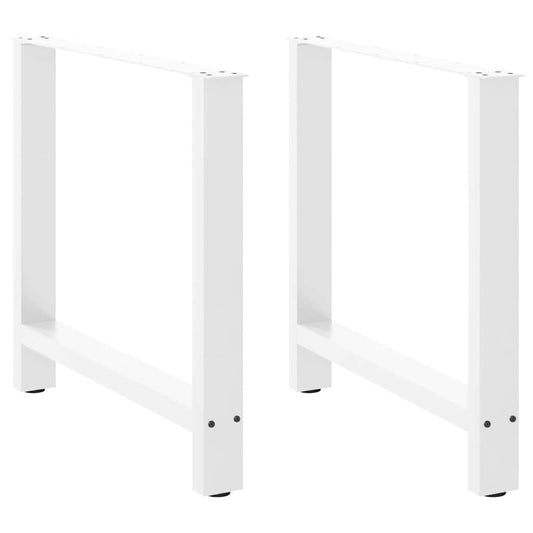 Dining Table Legs White 2 pcs 80x(72-73) cm Steel