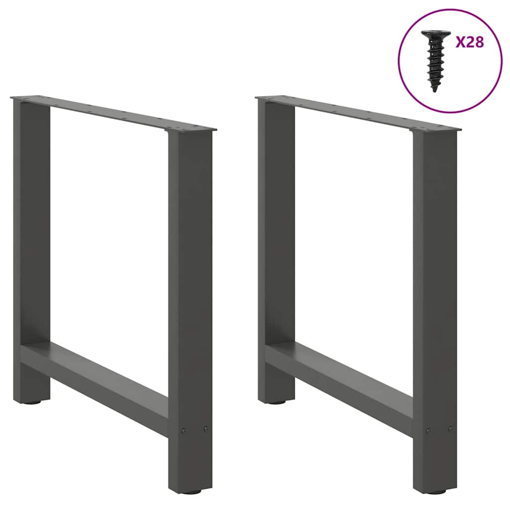 Dining Table Legs Anthracite 2 pcs 80x(72-73) cm Steel