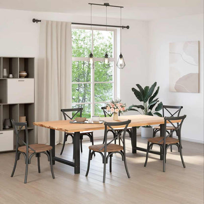 Dining Table Legs Black 2 pcs 90x(72-73) cm Steel
