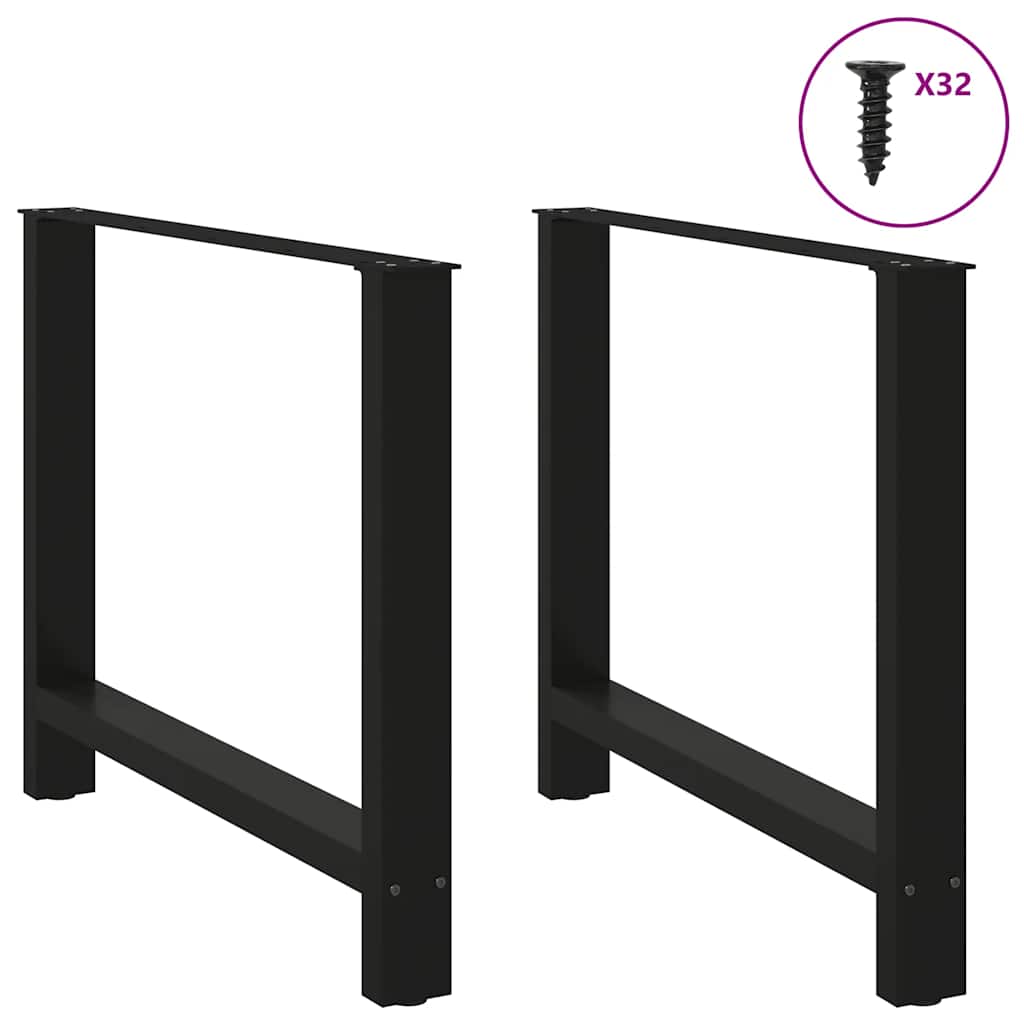 Dining Table Legs Black 2 pcs 90x(72-73) cm Steel