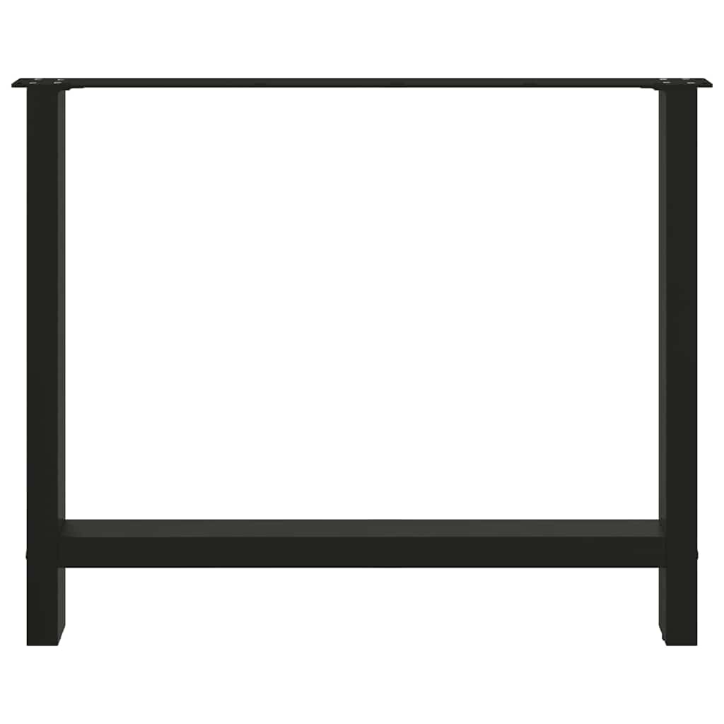 Dining Table Legs Black 2 pcs 90x(72-73) cm Steel