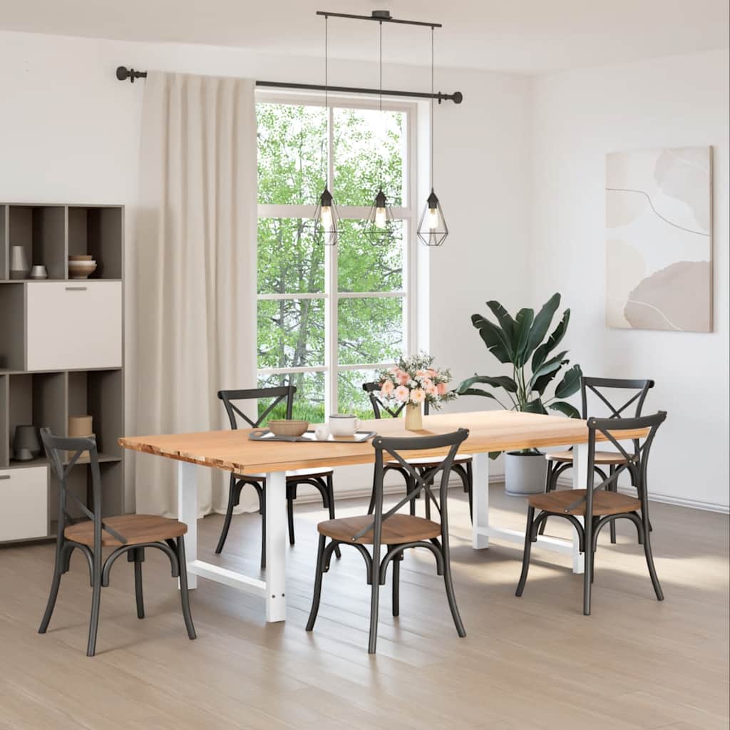 Dining Table Legs White 2 pcs 90x(72-73) cm Steel