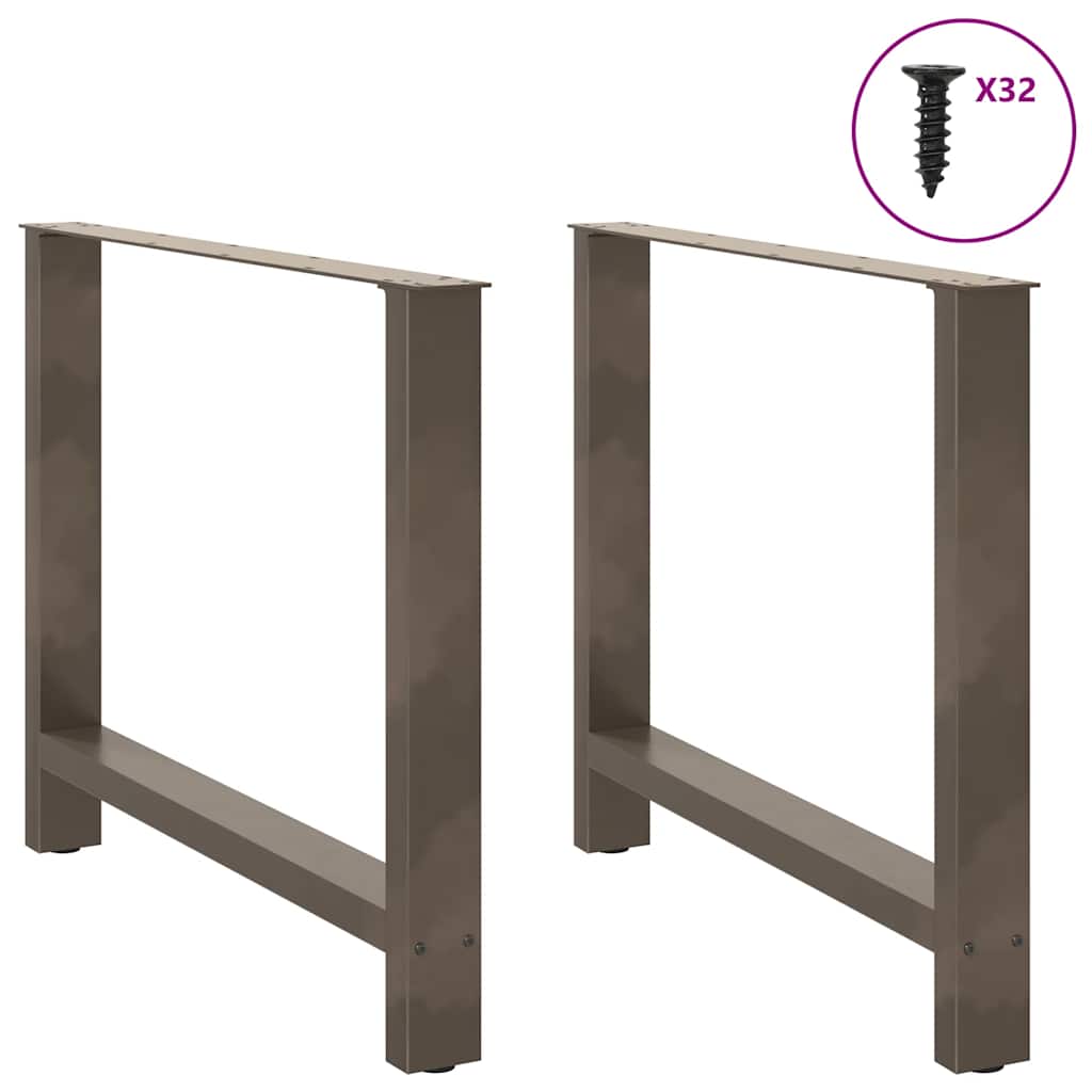 Dining Table Legs Natural Steel 2 pcs 90x(72-73) cm Steel
