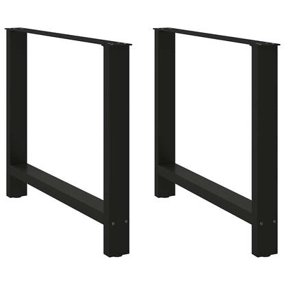 Dining Table Legs Black 2 pcs 100x(72-73) cm Steel