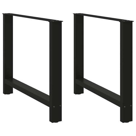 Dining Table Legs Black 2 pcs 100x(72-73) cm Steel