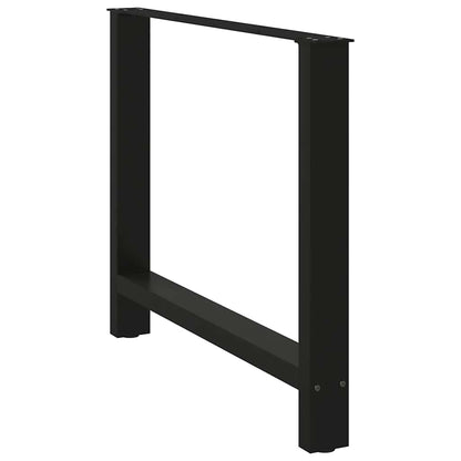 Dining Table Legs Black 2 pcs 100x(72-73) cm Steel