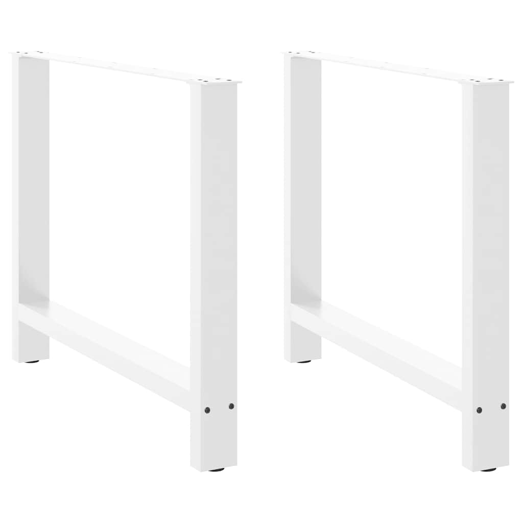Dining Table Legs White 2 pcs 100x(72-73) cm Steel