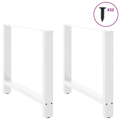 Dining Table Legs White 2 pcs 100x(72-73) cm Steel