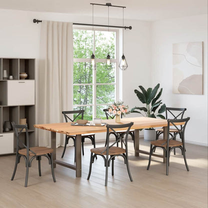 Dining Table Legs Natural Steel 2 pcs 100x(72-73) cm Steel