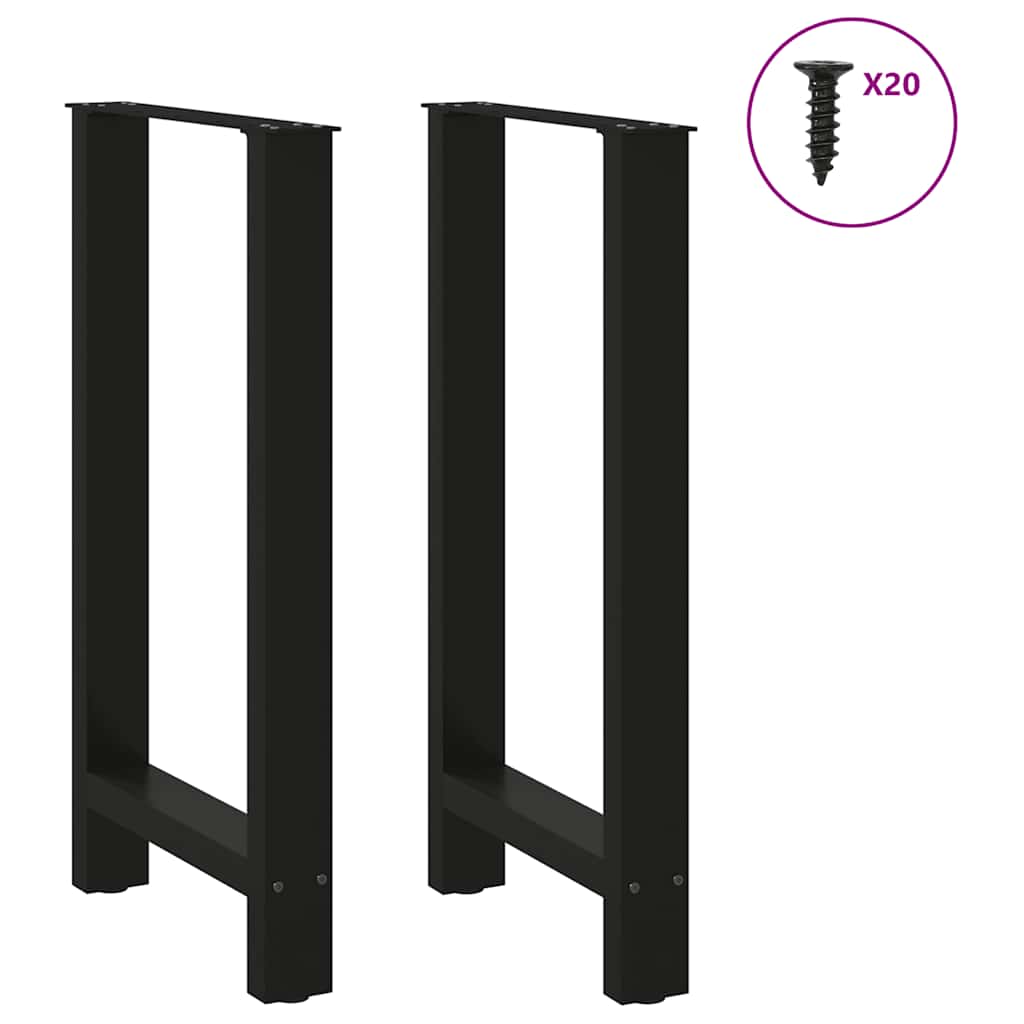 Bar Table Legs Black 2 pcs 40x(90-91) cm Steel