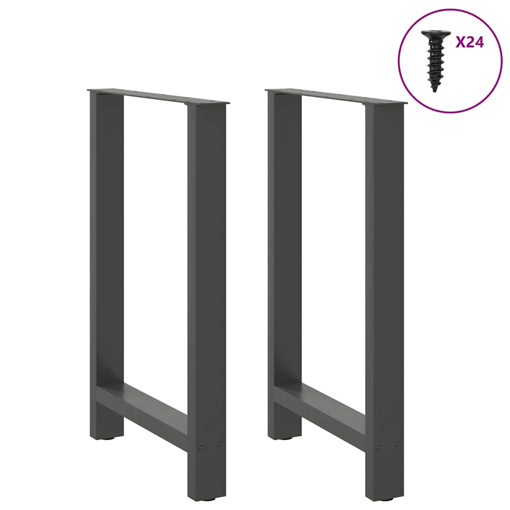 Bar Table Legs Anthracite 2 pcs 60x(90-91) cm Steel