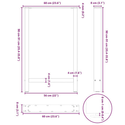 Bar Table Legs Anthracite 2 pcs 60x(90-91) cm Steel