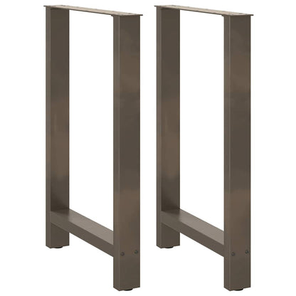 Bar Table Legs Natural Steel 2 pcs 60x(90-91) cm Steel
