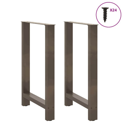 Bar Table Legs Natural Steel 2 pcs 60x(90-91) cm Steel