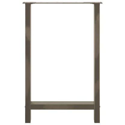 Bar Table Legs Natural Steel 2 pcs 60x(90-91) cm Steel