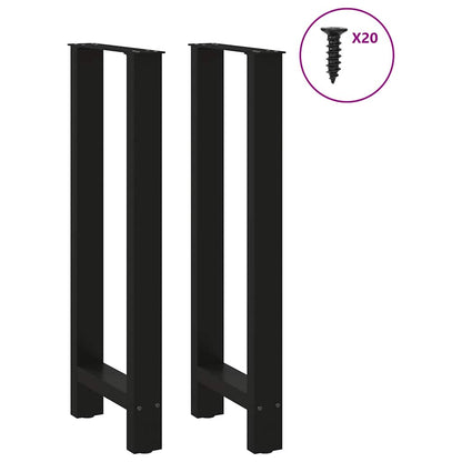 Bar Table Legs Black 2 pcs 40x(100-101) cm Steel