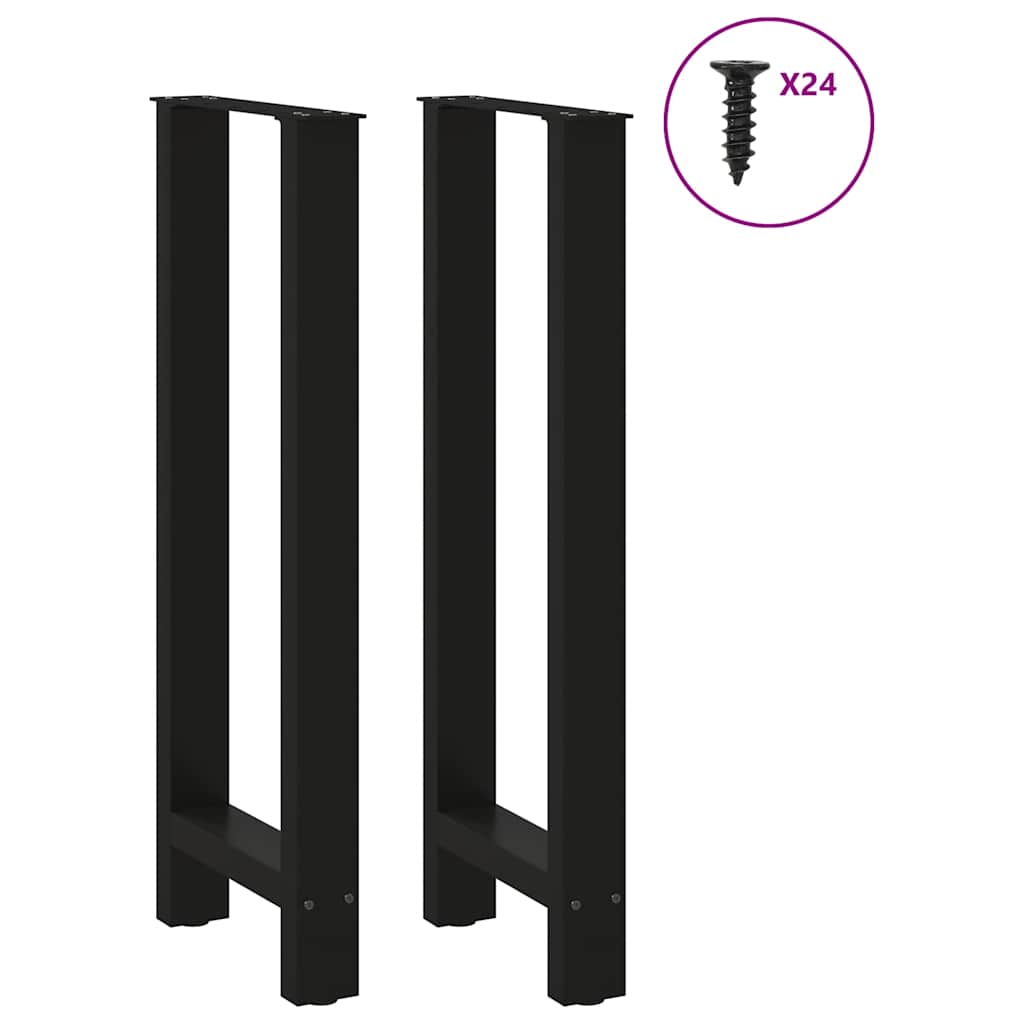 Bar Table Legs Black 2 pcs 50x(100-101) cm Steel