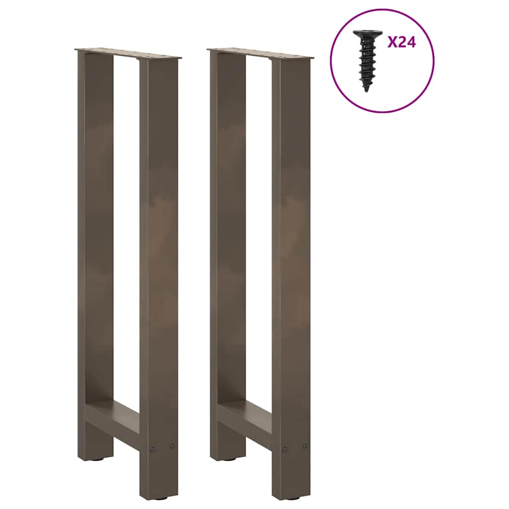 Bar Table Legs Natural Steel 2 pcs 50x(100-101) cm Steel