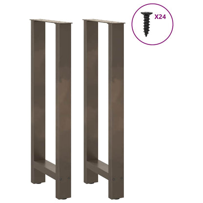 Bar Table Legs Natural Steel 2 pcs 50x(100-101) cm Steel