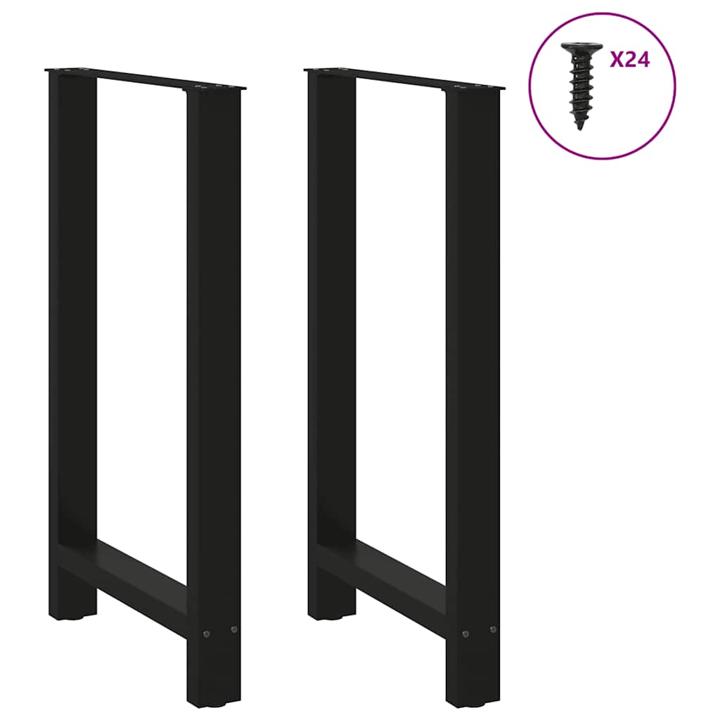 Bar Table Legs Black 2 pcs 60x(100-101) cm Steel