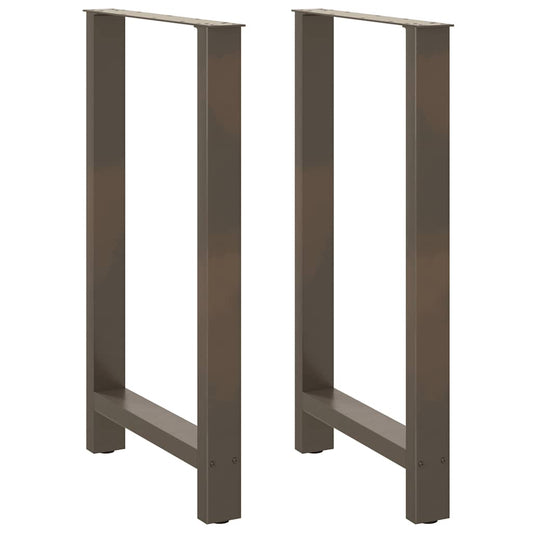 Bar Table Legs Natural Steel 2 pcs 60x(100-101) cm Steel