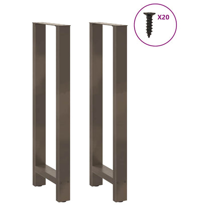 Bar Table Legs Natural Steel 2 pcs 40x(110-111) cm Steel