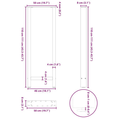 Bar Table Legs Anthracite 2 pcs 50x(110-111) cm Steel