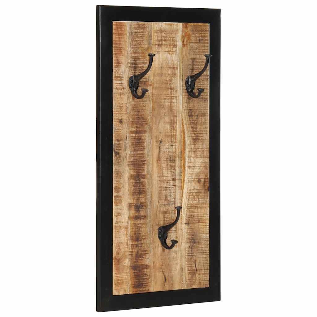 Coat Rack 40x2x80 cm Solid Rough Wood Mango