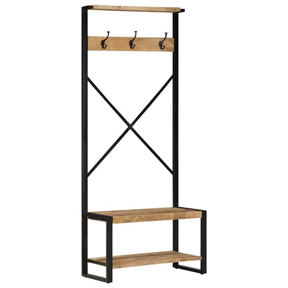 Clothes Rack 80x40x190 cm Solid Rough Wood Mango