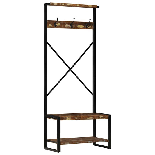 Clothes Rack Multicolour 80x40x190 cm Solid Wood Reclaimed