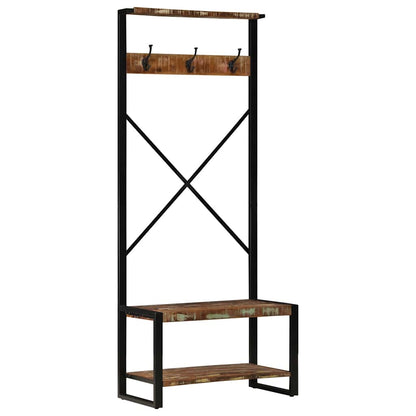 Clothes Rack Multicolour 80x40x190 cm Solid Wood Reclaimed