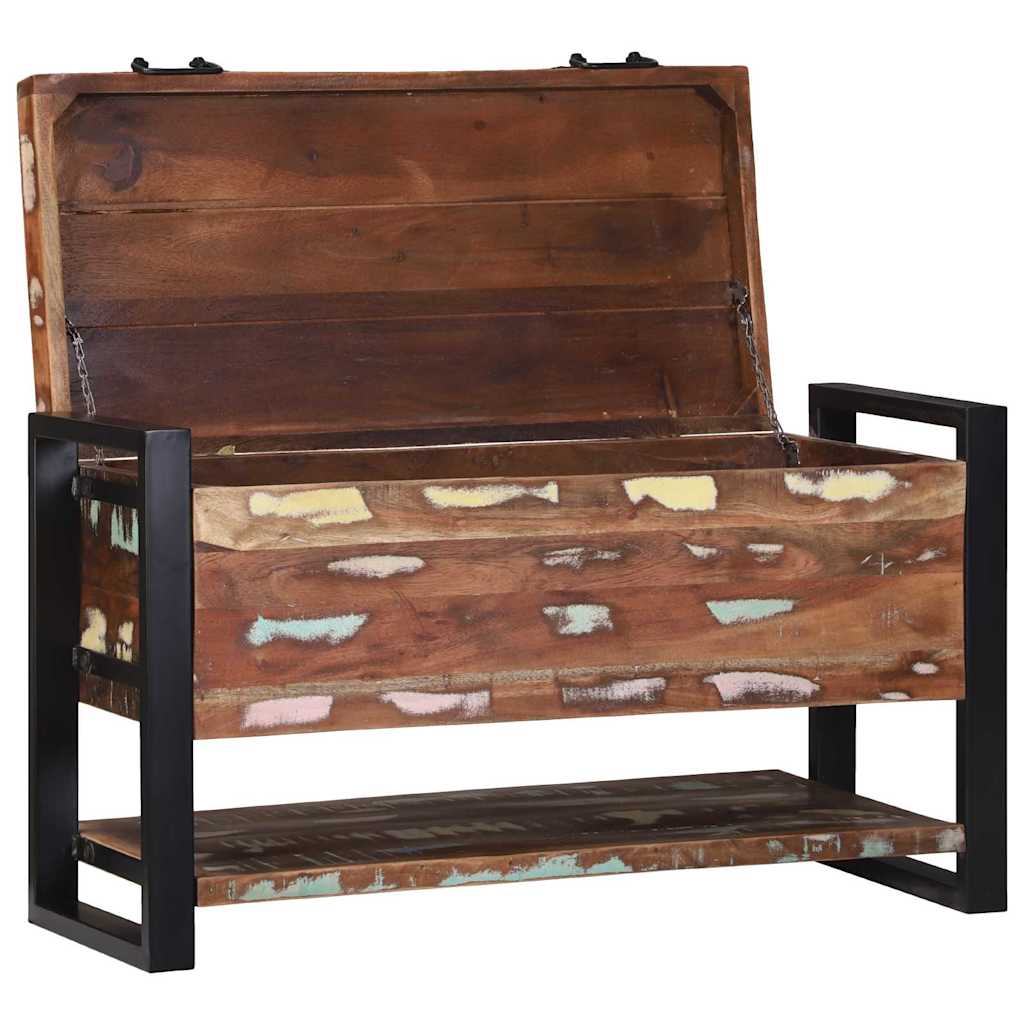 Storage Box Multicolour 80 x 35 x 45 cm Solid Reclaim wood