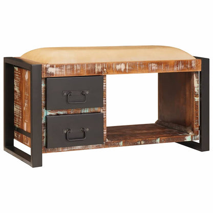 Storage Bench Multicolour 80 x 35 x 40 cm Solid Reclaim wood