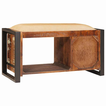 Storage Bench Multicolour 80 x 35 x 40 cm Solid Reclaim wood