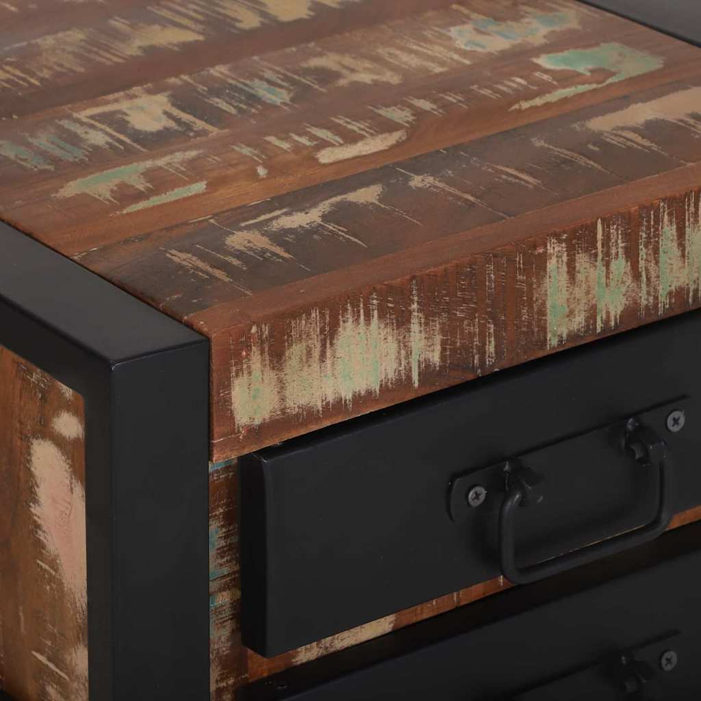 End Table Multicolour 40 x 40 x 80 cm Solid Reclaim Wood