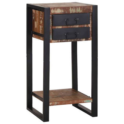 End Table Multicolour 40 x 40 x 80 cm Solid Reclaim Wood