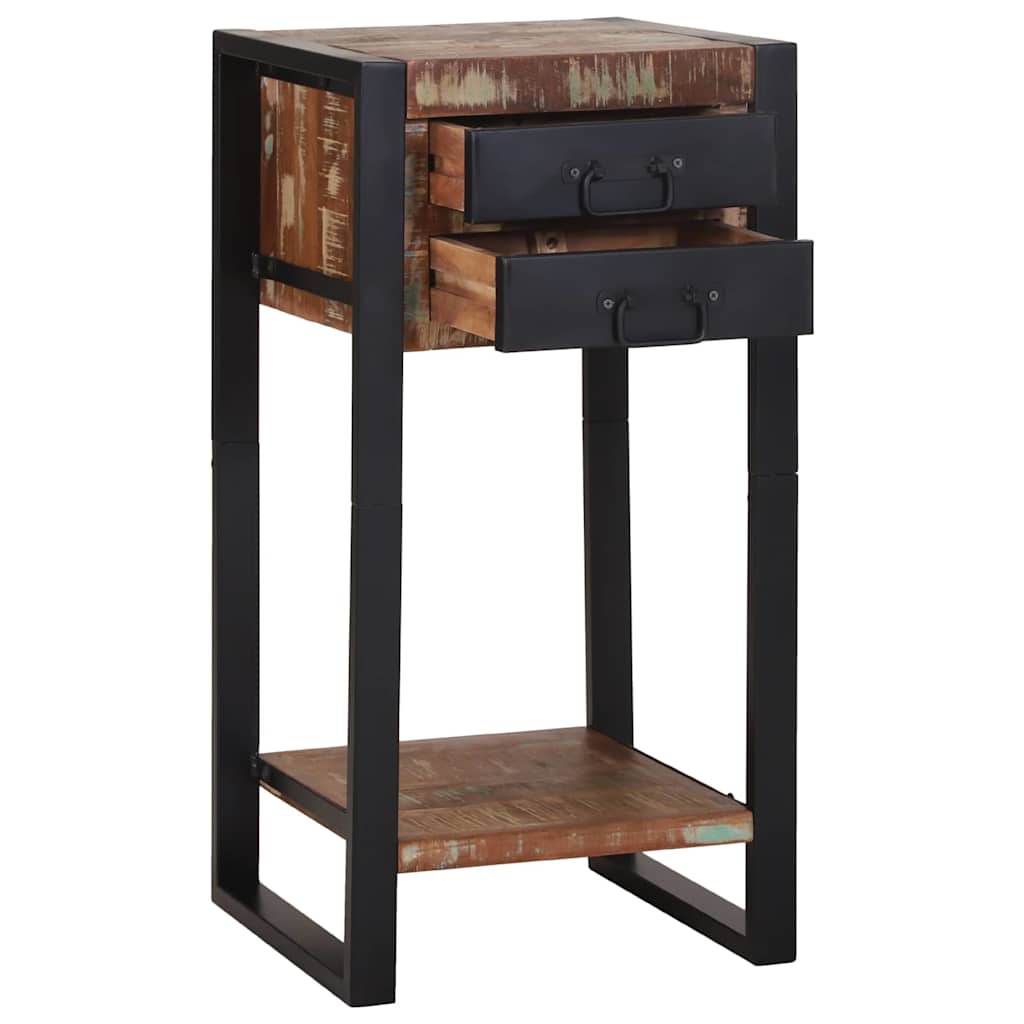 End Table Multicolour 40 x 40 x 80 cm Solid Reclaim Wood