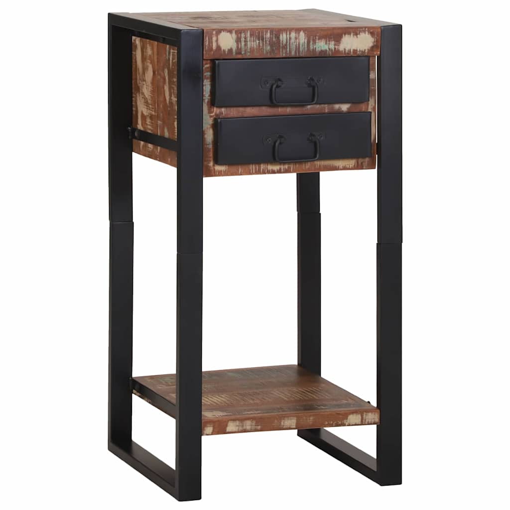 End Table Multicolour 40 x 40 x 80 cm Solid Reclaim Wood