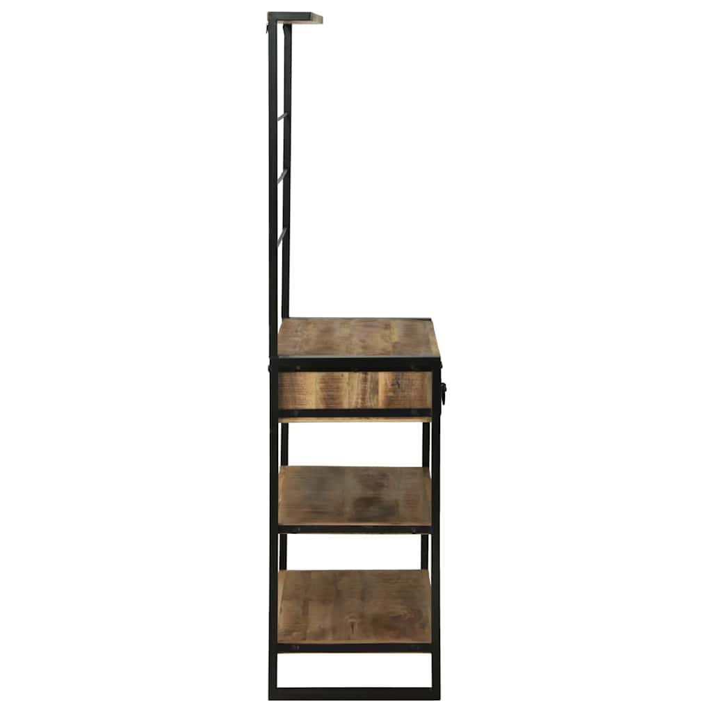 Kitchen Rack Brown and Black 80 x 40 x 160 cm Solid Mango Wood