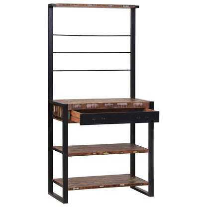 Kitchen Rack Multicolour and Black 80 x 40 x 160 cm
