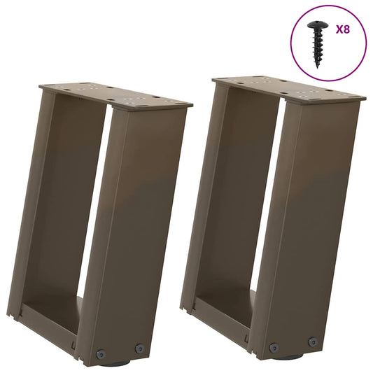 Coffee Table Legs U-Shaped 2 pcs Natural Steel 30x(30-31) cm Steel