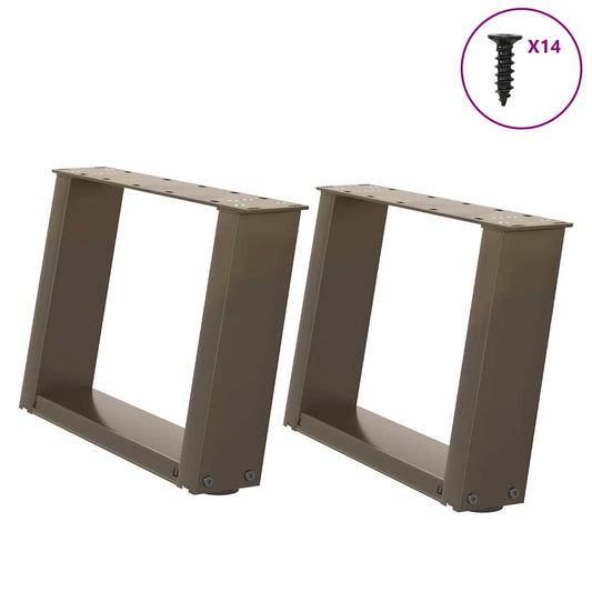 Coffee Table Legs U-Shaped 2 pcs Natural Steel 40x(30-31) cm Steel