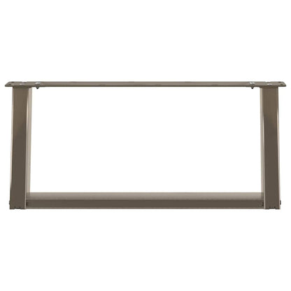 Coffee Table Legs U-Shaped 2 pcs Natural Steel 60x(30-31) cm Steel
